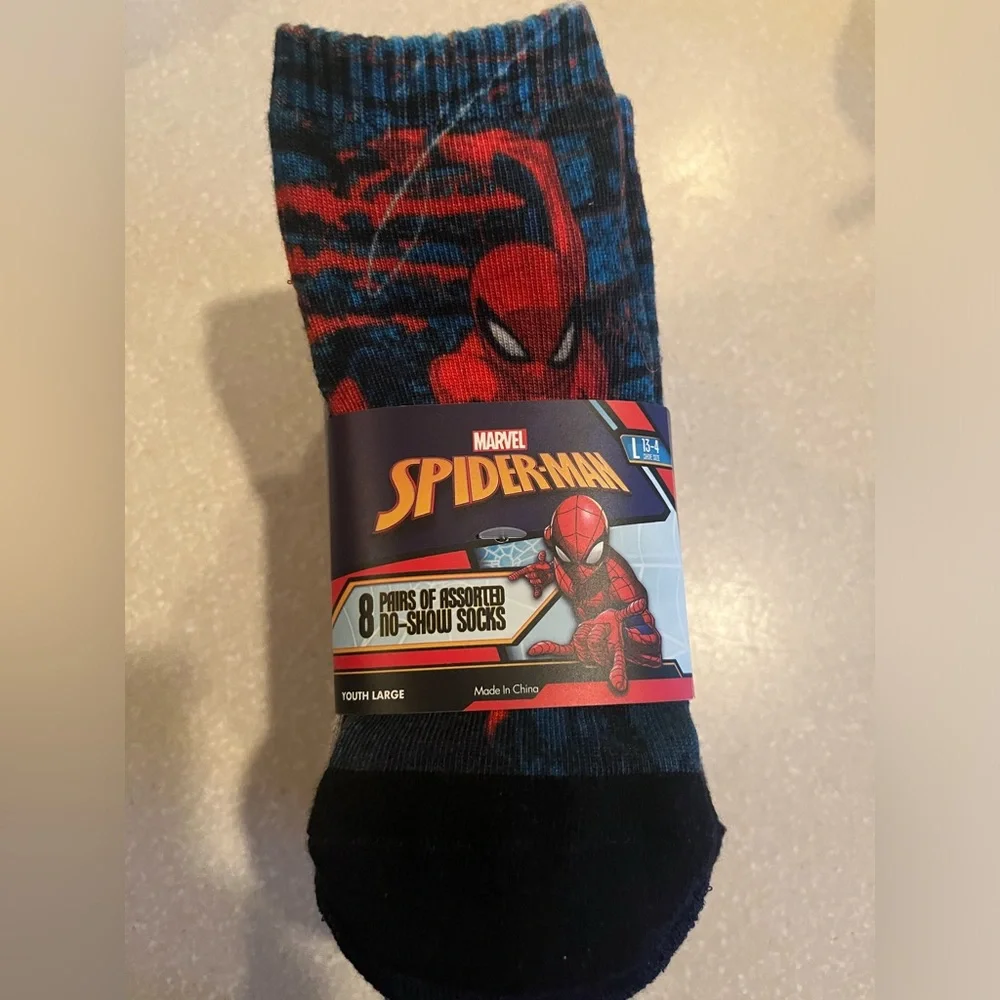 Spider low cut socks mix 8 pairs size L 13-4 88% polyester 10%cotton 2%spandex